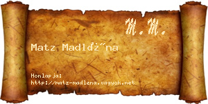 Matz Madléna névjegykártya